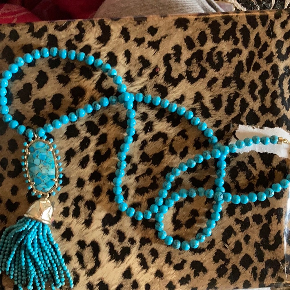 Kendra Scott Turquoise Long Pendant Necklace